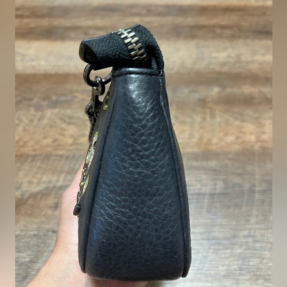 Coach Black Leather Floral Nolita 19 - Picture 9 of 13